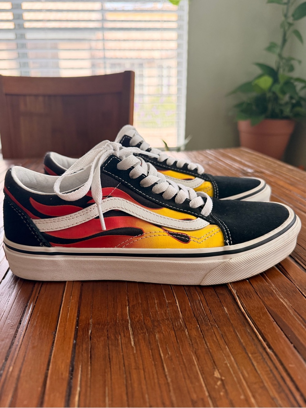 Vans Old Skool Flame Sneakers - Black/Red/Yellow